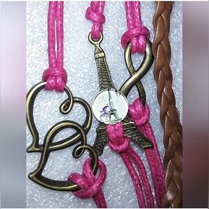 NEW Eiffel Tower/Infinity/Pink Friendship Bracelets